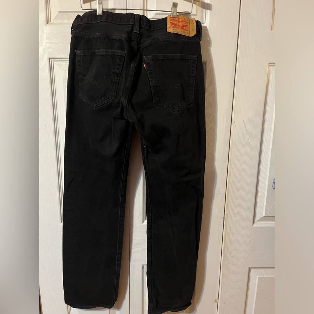 Levi’s 501 Men’s Button Fly Straight Leg Black Jeans Size 36x34